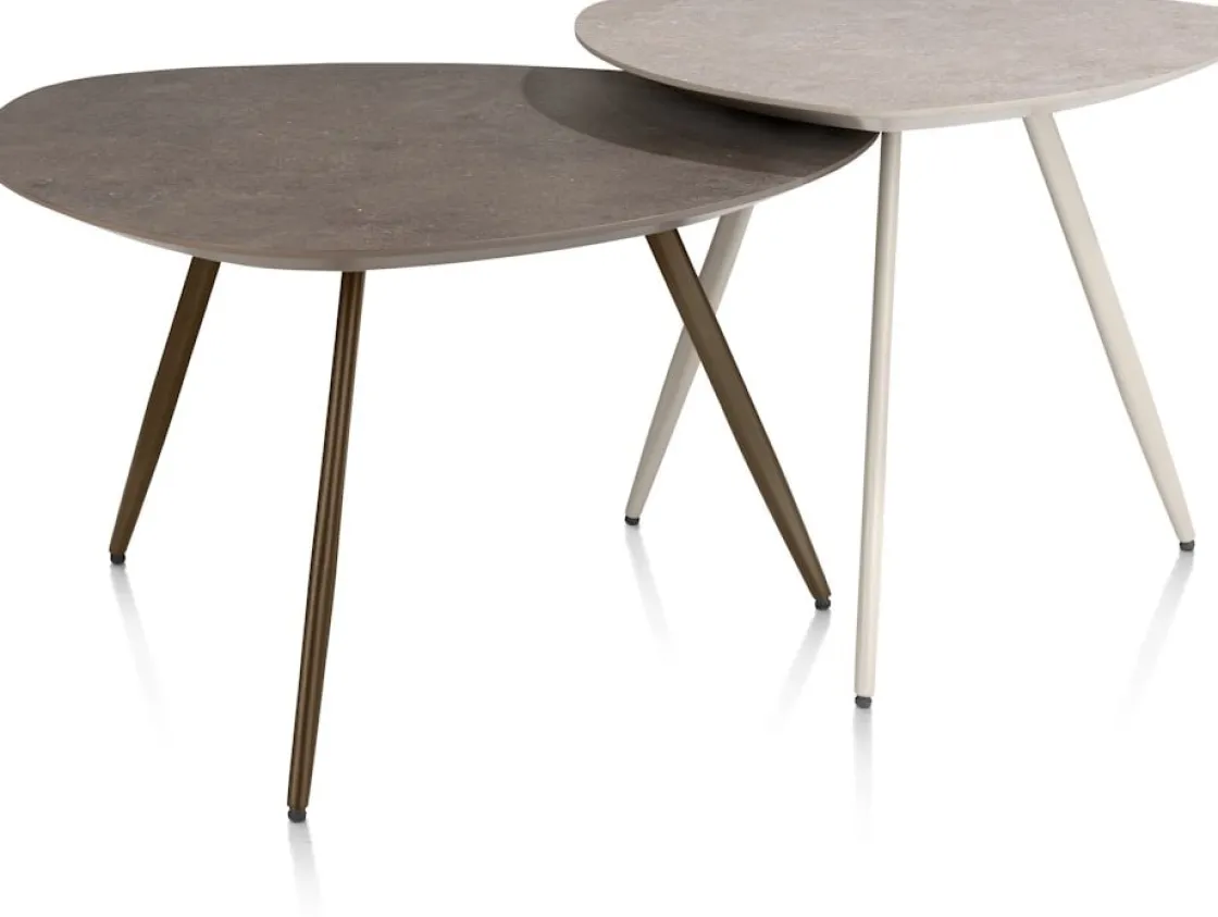 XOOON Salutina, salontafel 53 x 53 cm - 3 pootjes - crème^ Salontafels