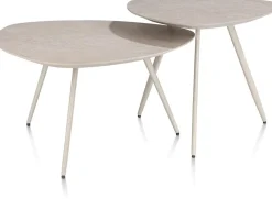 XOOON Salutina, salontafel 53 x 53 cm - 3 pootjes - crème^ Salontafels