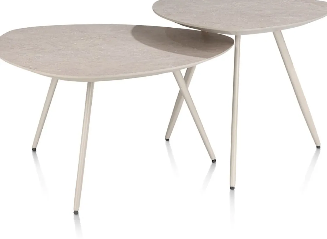 XOOON Salutina, salontafel 53 x 53 cm - 3 pootjes - crème^ Salontafels