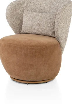 XOOON Solee fauteuil - draaibaar in de kleur Koper -^ Draaifauteuils|Stoffen Fauteuils