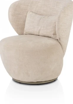 XOOON Solee fauteuil - draaibaar in de kleur Crème -^ Stoffen Fauteuils|Draaifauteuils