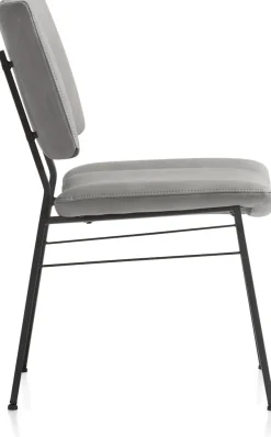 XOOON TATUM eetkamerstoel - zwarte poten - stof Pala - lichtgrijs^ Eetkamerstoelen