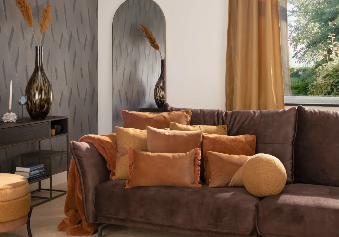XOOON Timeless Evie plaid 130x160cm in de kleur Koper - COCOmaison^ Woonaccessoires