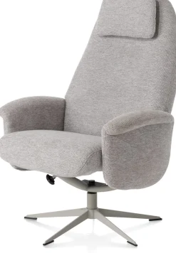 XOOON Tonale relax-fauteuil incl. poef in de kleur Kiezel -^ Stoffen Fauteuils|Draaifauteuils