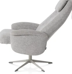 XOOON Tonale relax-fauteuil incl. poef in de kleur Kiezel -^ Stoffen Fauteuils|Draaifauteuils
