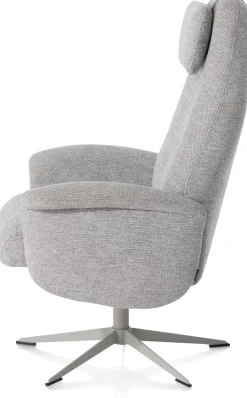 XOOON Tonale relax-fauteuil incl. poef in de kleur Kiezel -^ Stoffen Fauteuils|Draaifauteuils
