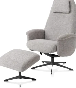 XOOON Tonale, relax-fauteuil incl. poef - graphiet frame^ Stoffen Fauteuils|Relaxfauteuils
