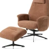 XOOON Tonale relax-fauteuil incl. poef in de kleur Koper -^ Relaxfauteuils|Draaifauteuils
