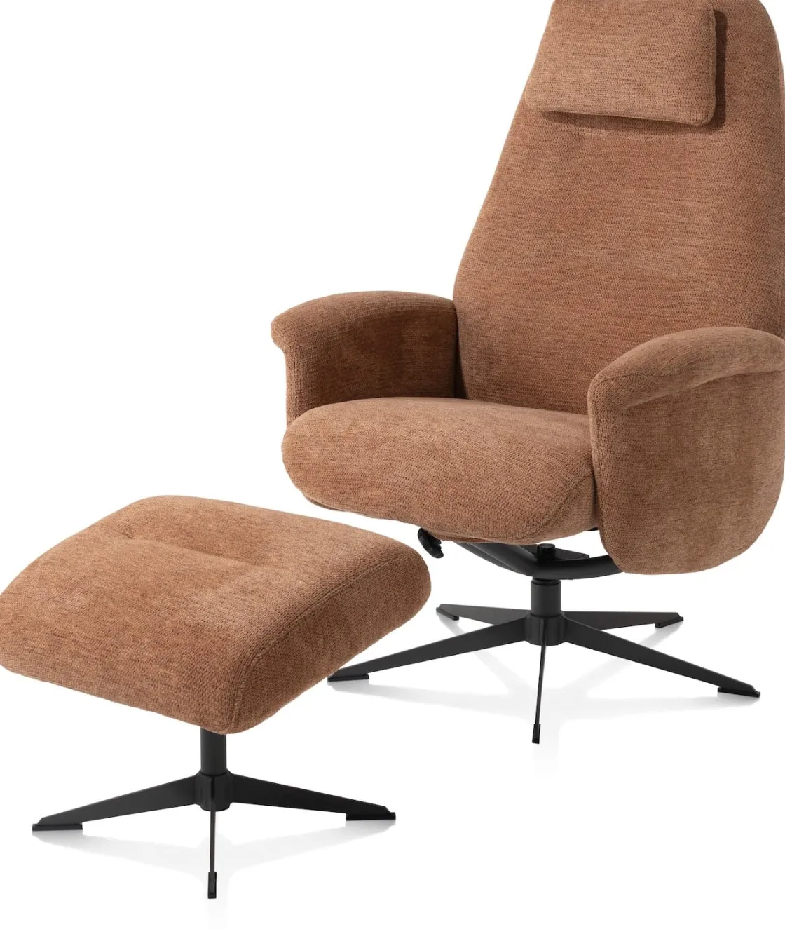 XOOON Tonale relax-fauteuil incl. poef in de kleur Koper -^ Relaxfauteuils|Draaifauteuils