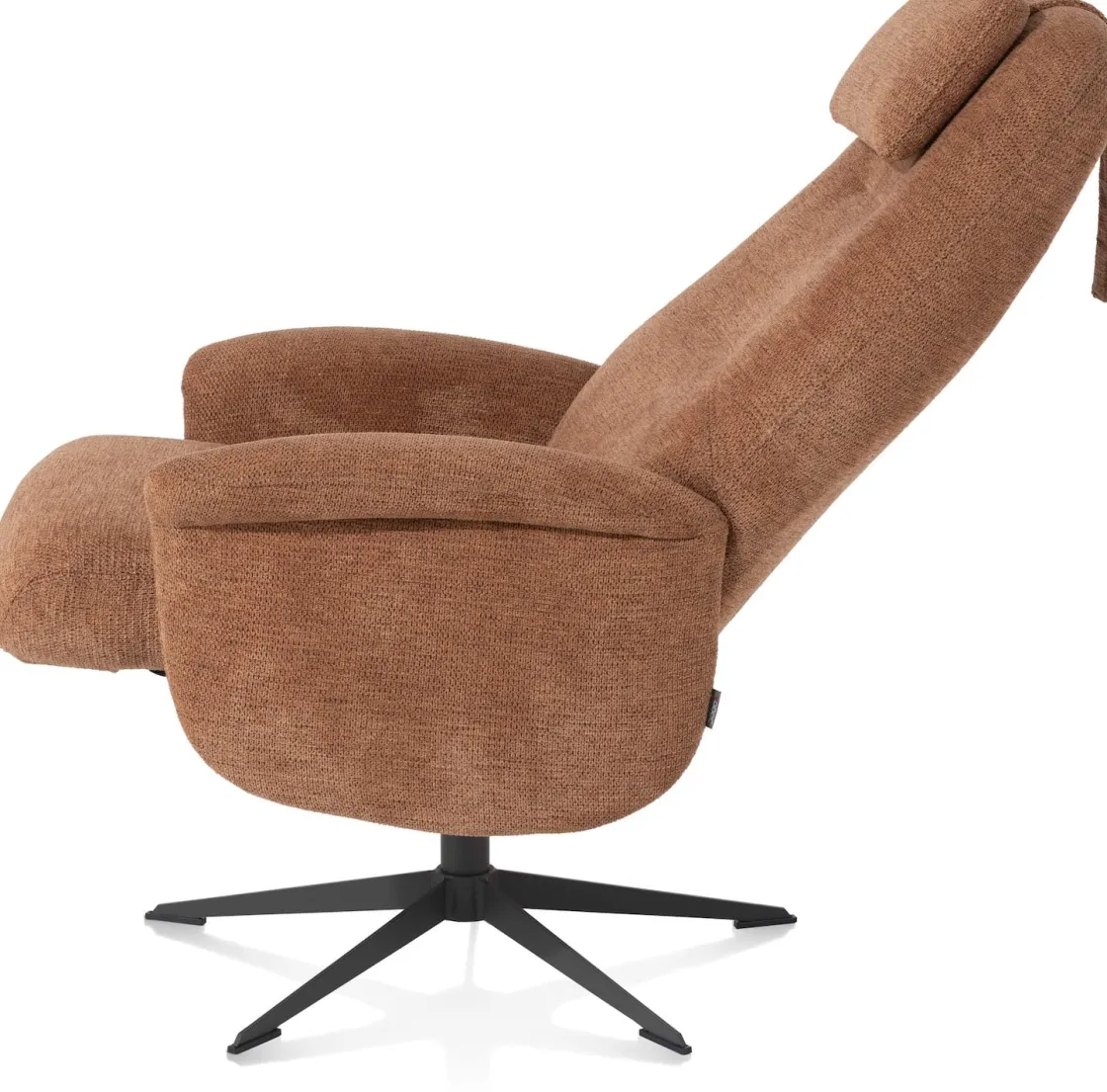 XOOON Tonale relax-fauteuil incl. poef in de kleur Koper -^ Relaxfauteuils|Draaifauteuils