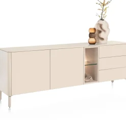XOOON Trentino, Dressoir 210 cm. - 2-deuren + 3-laden + 2-niches - Creme^ Dressoirs