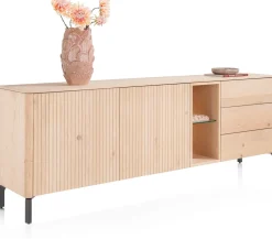 XOOON Trenton, Dressoir 210 cm. - 2-deuren + 3-laden + 2-niches - natural^ Dressoirs