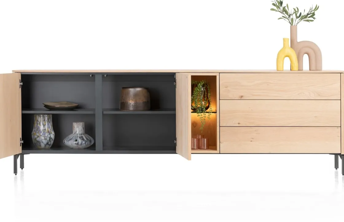XOOON Trenton dressoir 240 cm - 2-deuren in de kleur Naturel -^ Dressoirs