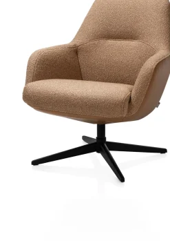 XOOON VERNON fauteuil met draaifunctie - lage rug -^ Leren Fauteuils|Stoffen Fauteuils