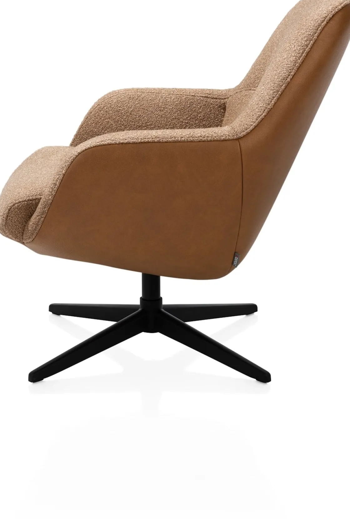 XOOON VERNON fauteuil met draaifunctie - lage rug -^ Leren Fauteuils|Stoffen Fauteuils